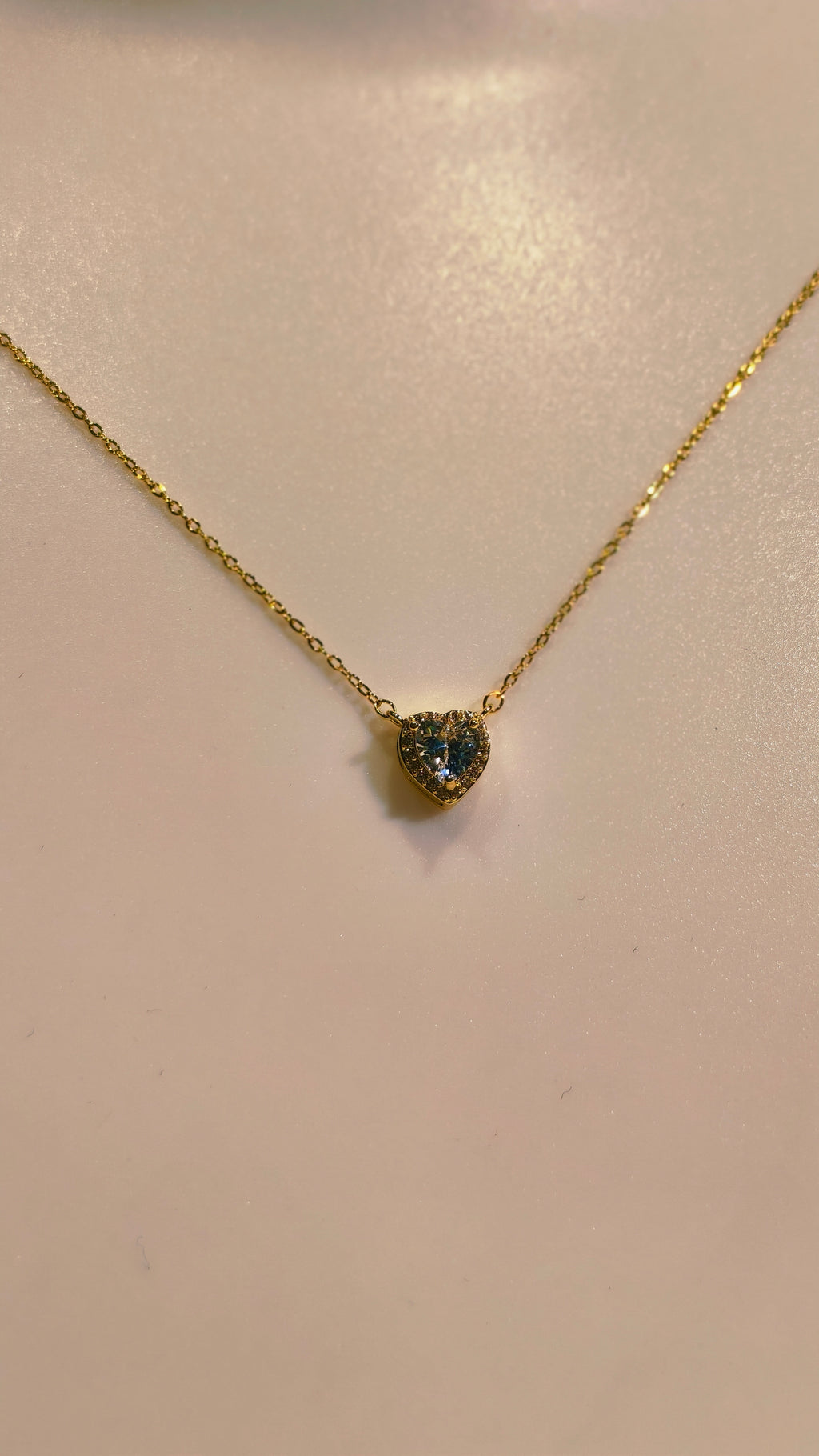 Roopsaj's "Amour" Dainty Gold Heart Pendant Necklace | Sleek Snake Chain