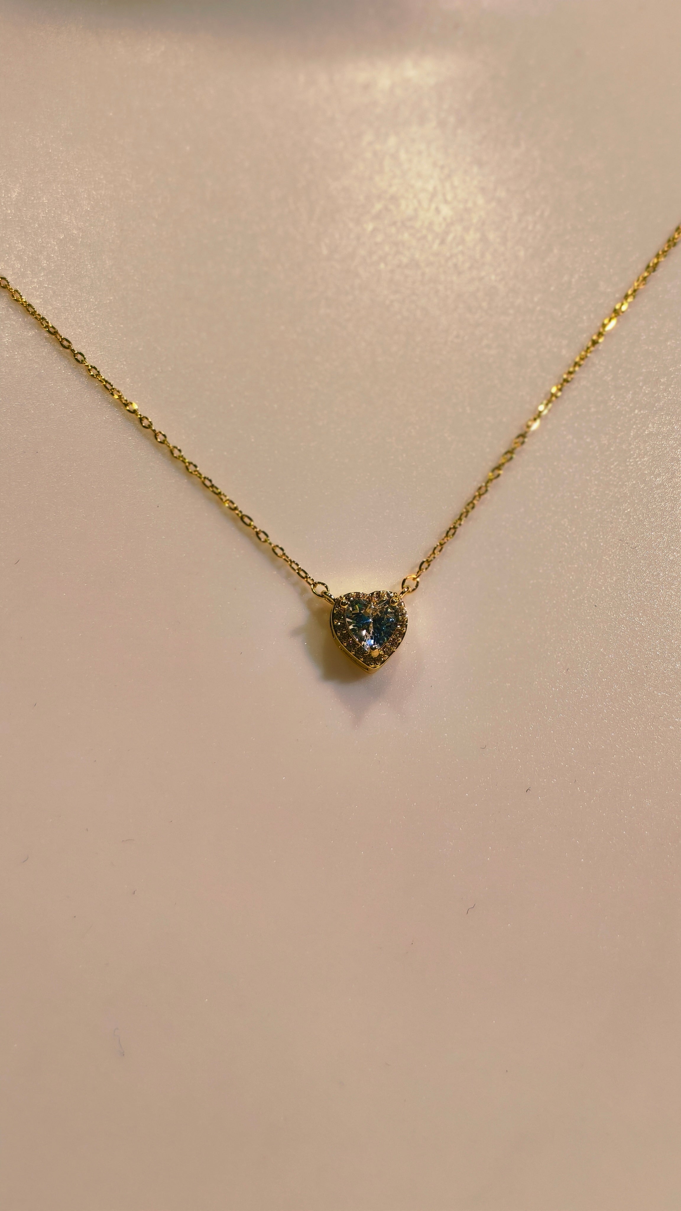 Roopsaj's "Amour" Dainty Gold Heart Pendant Necklace | Sleek Snake Chain